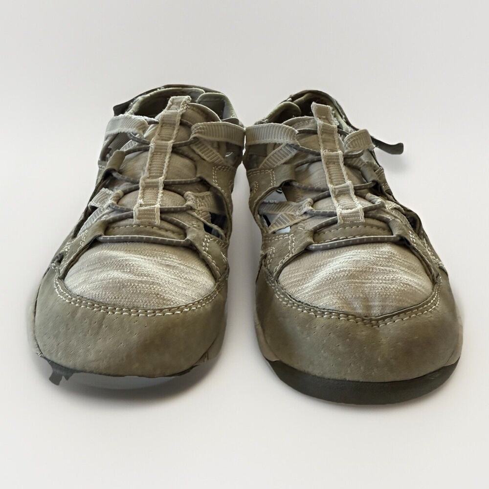 Earth Origins Women’s Size 11 Beige Sport Sandals Suede Mesh Closed Toe Strap - Picture 4 of 7